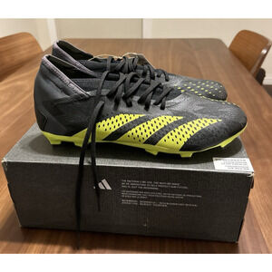 Men's 11 Adidas Predator Accuracy Inj.3 FG Soccer Cleats Black Green IG0770